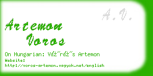 artemon voros business card